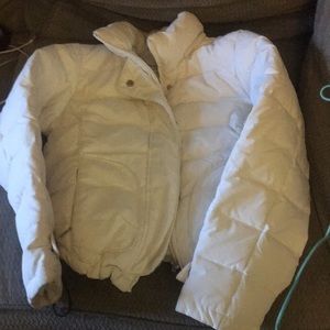 Down feather white girls jacket size small